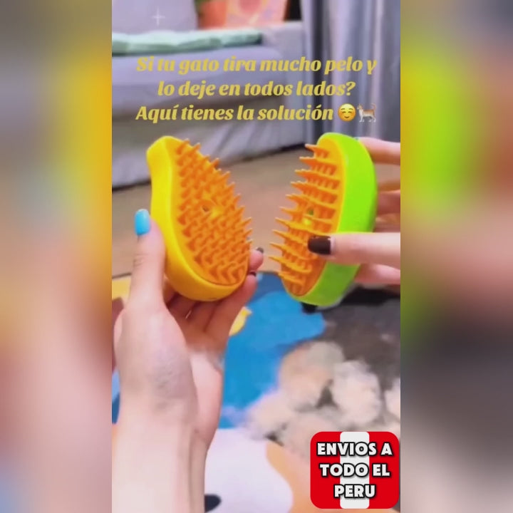 Cepillo De Vapor Para Gatos 3 En 1, Auto limpiante